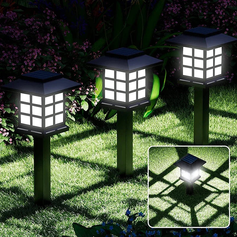 2/4/6/8 pçs solar led caminho luzes ao ar livre à prova dwaterproof água passarela jardim decoração lâmpada de rua para paisagem quintal pátio garagem
