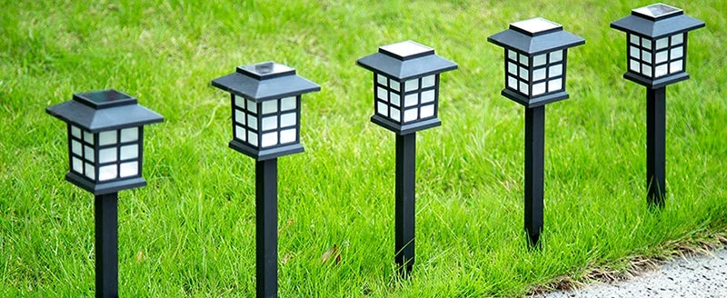 2/4/6/8 pçs solar led caminho luzes ao ar livre à prova dwaterproof água passarela jardim decoração lâmpada de rua para paisagem quintal pátio garagem