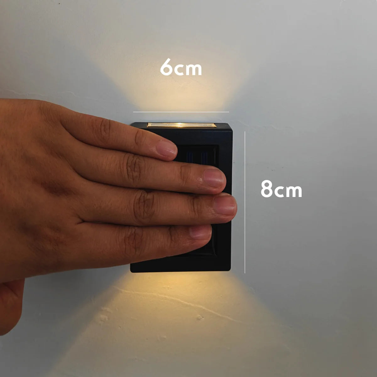 1 ~ 6 pçs luz solar ao ar livre para cima e para baixo arruela de parede luz à prova dwaterproof água lâmpada solar jardim rua varanda quintal escadas cerca decoração