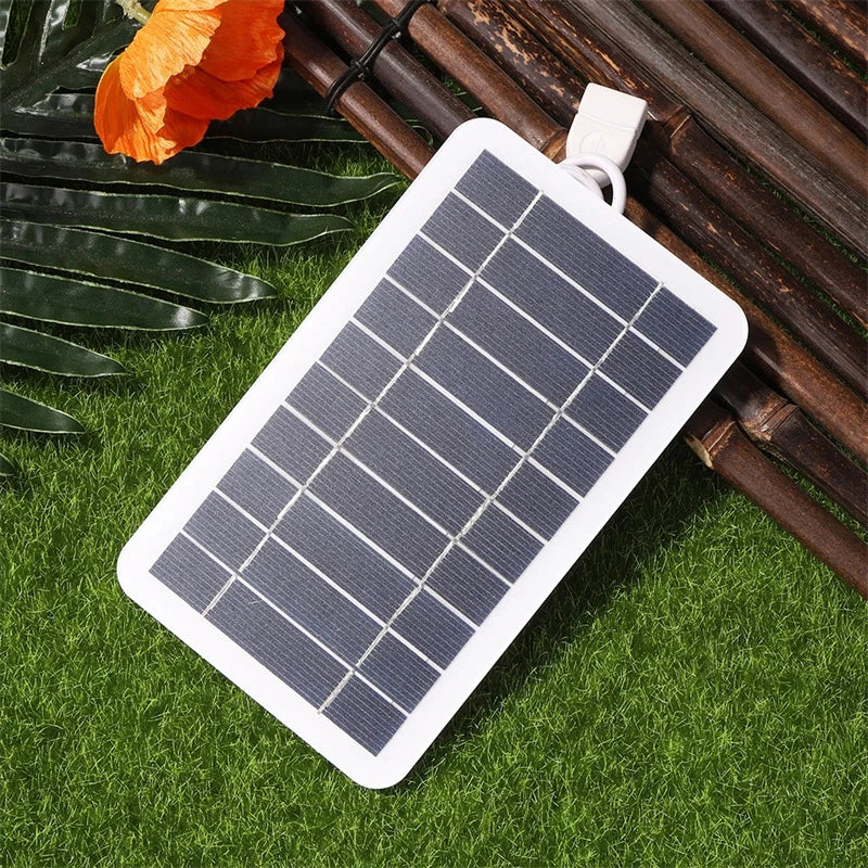 Painel solar de 2w 5w com usb, à prova d'água, caminhadas ao ar livre e acampamento, bateria portátil, banco de carregamento de celular, 5v