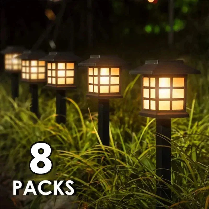 2/4/6/8 pçs solar led caminho luzes ao ar livre à prova dwaterproof água passarela jardim decoração lâmpada de rua para paisagem quintal pátio garagem
