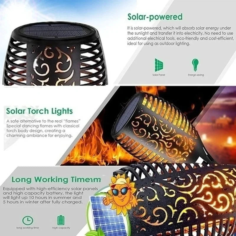 1-12 pçs 12led chama solar tocha luz cintilação à prova dwaterproof água decoração do jardim ao ar livre gramado caminho quintal pátio lâmpada de assoalho