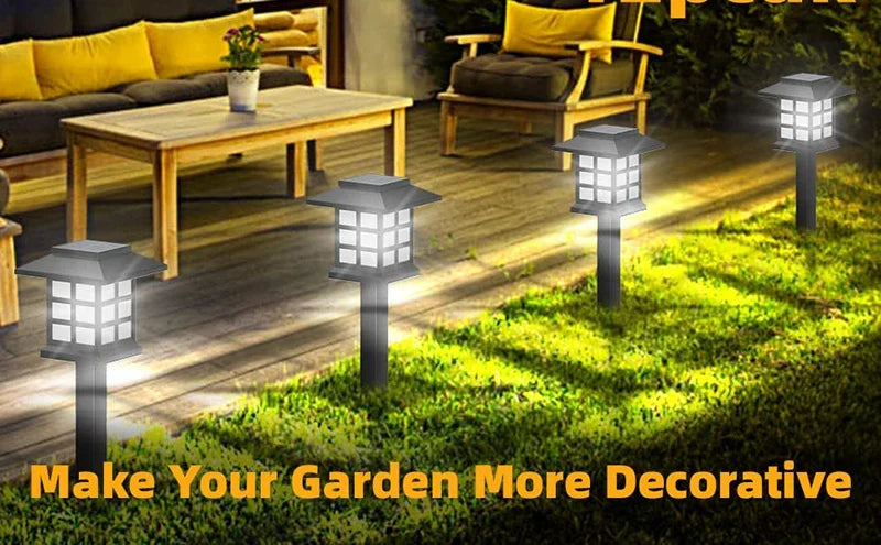 2/4/6/8 pçs solar led caminho luzes ao ar livre à prova dwaterproof água passarela jardim decoração lâmpada de rua para paisagem quintal pátio garagem
