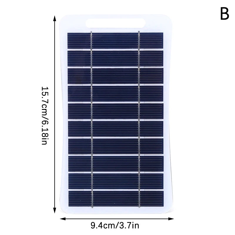Painel solar de 2w 5w com usb, à prova d'água, caminhadas ao ar livre e acampamento, bateria portátil, banco de carregamento de celular, 5v