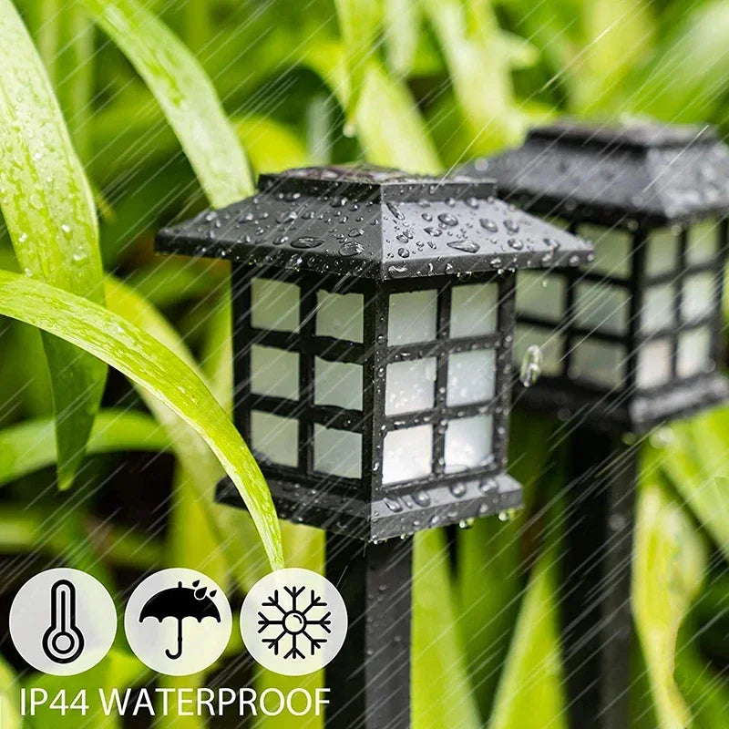 2/4/6/8 pçs solar led caminho luzes ao ar livre à prova dwaterproof água passarela jardim decoração lâmpada de rua para paisagem quintal pátio garagem