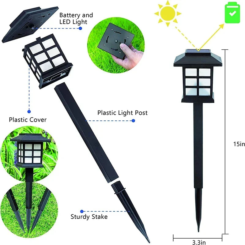 2/4/6/8 pçs solar led caminho luzes ao ar livre à prova dwaterproof água passarela jardim decoração lâmpada de rua para paisagem quintal pátio garagem