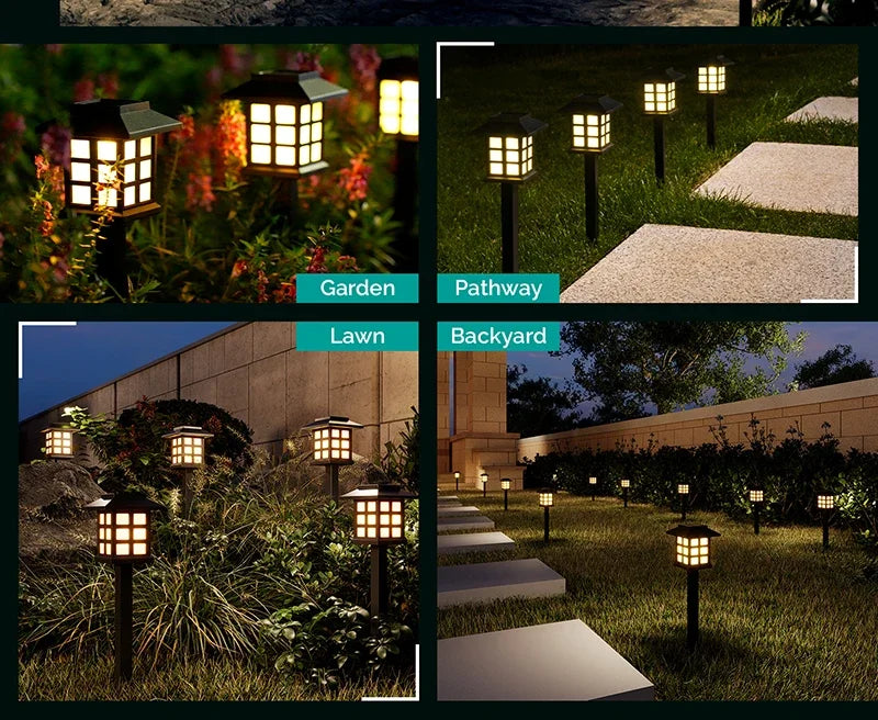 2/4/6/8 pçs solar led caminho luzes ao ar livre à prova dwaterproof água passarela jardim decoração lâmpada de rua para paisagem quintal pátio garagem