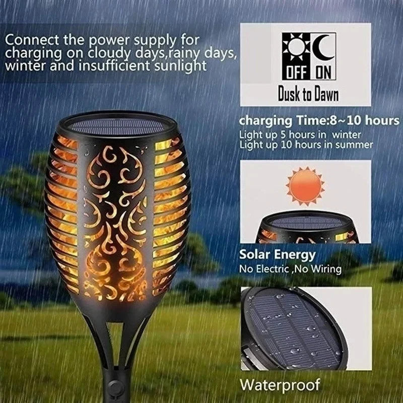 1-12 pçs 12led chama solar tocha luz cintilação à prova dwaterproof água decoração do jardim ao ar livre gramado caminho quintal pátio lâmpada de assoalho